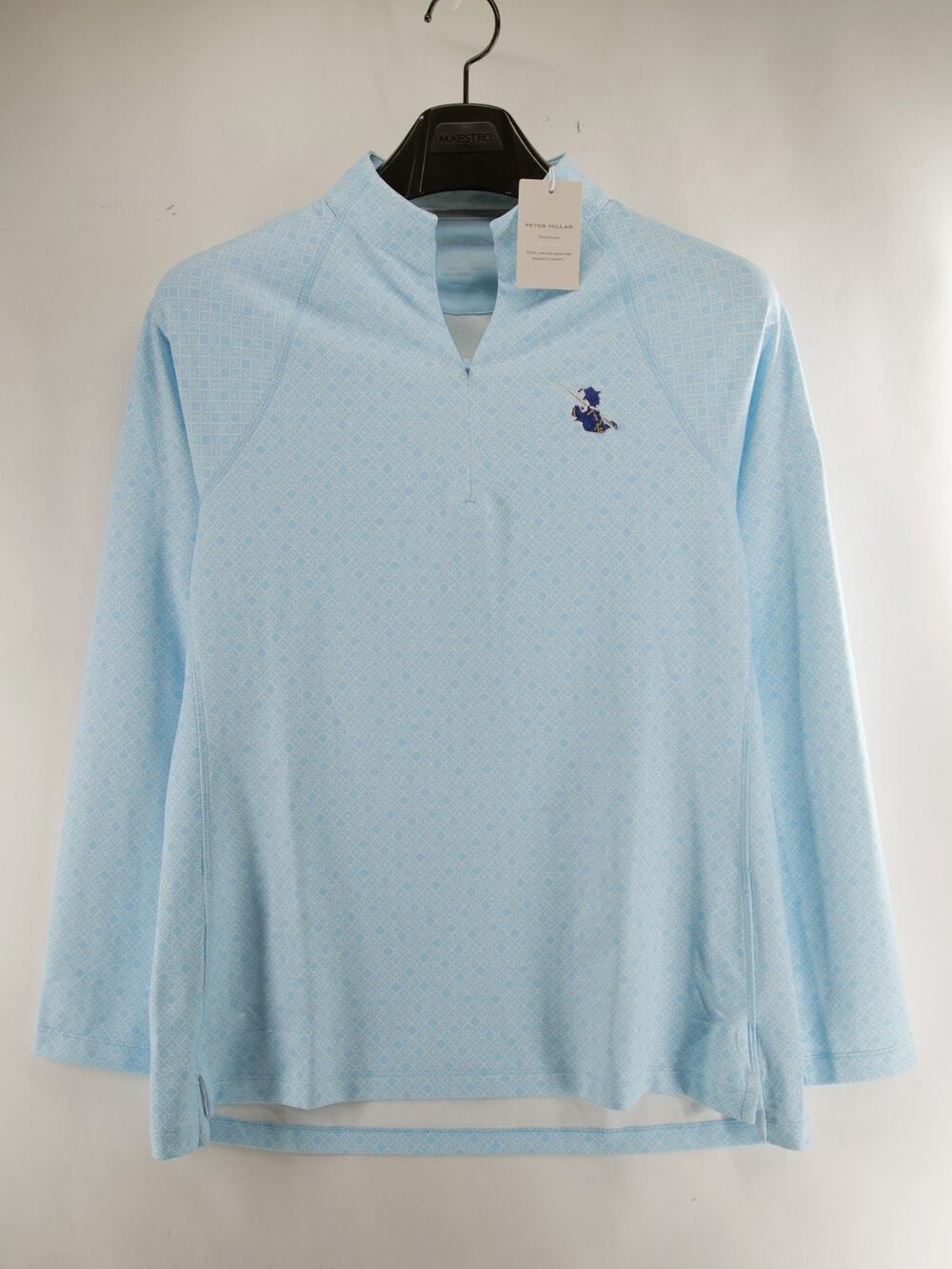 Peter Millar Womens Large NWT Skylight Tee Box Perth Pullover Golf 1/4 Zip Blue